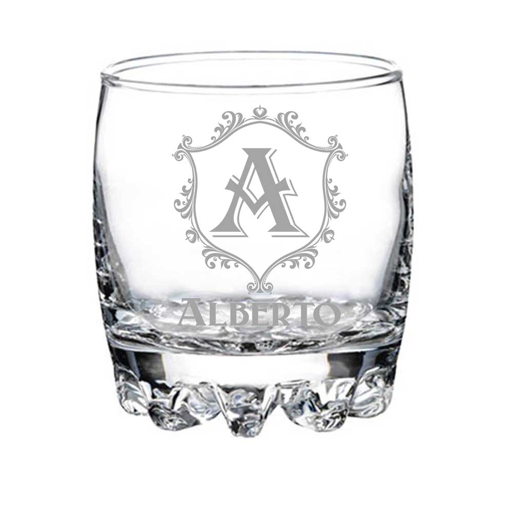 Personalised tumbler / whiskey glass with engraving