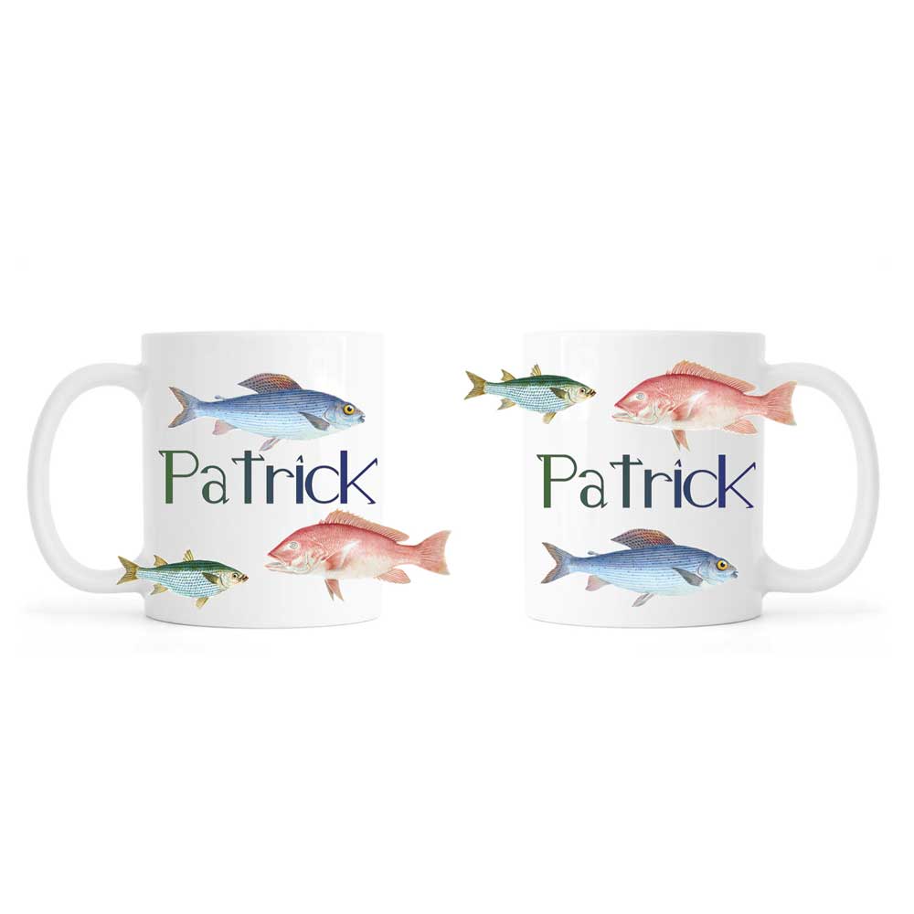Personalised mug, fishing, ceramic