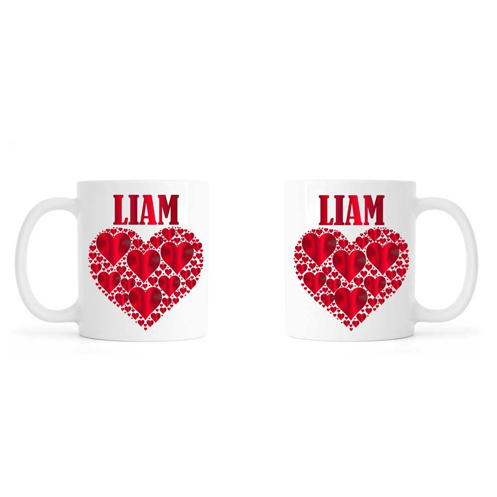 Personalised mug, heart, ceramic
