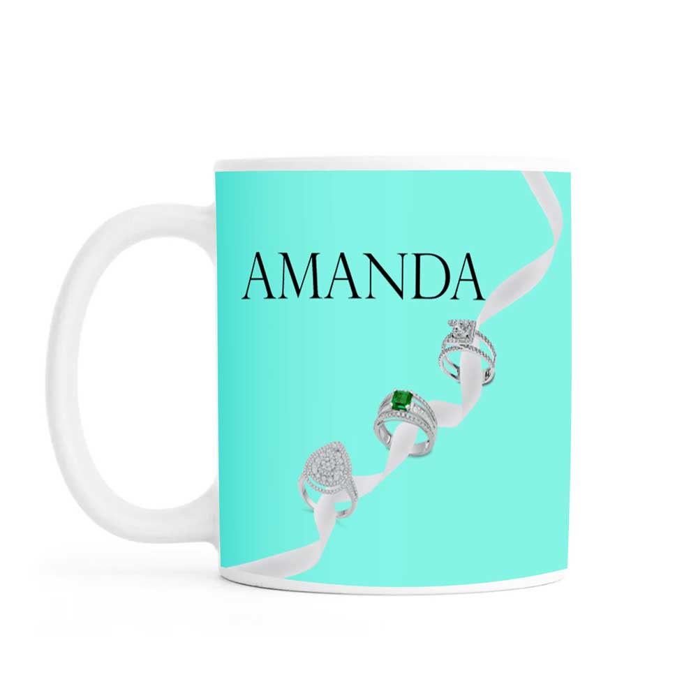 Personalised mug, jewelry, ceramic