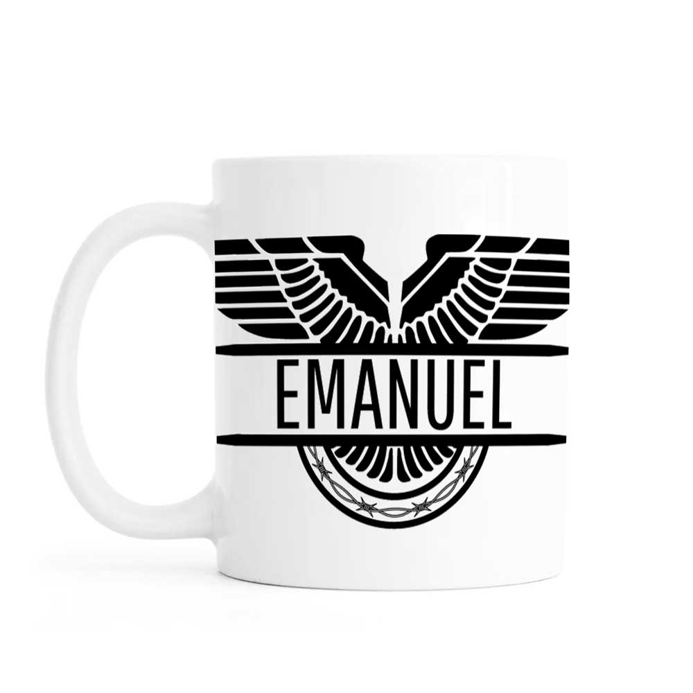 Personalised mug, tattoo, biker, ceramic