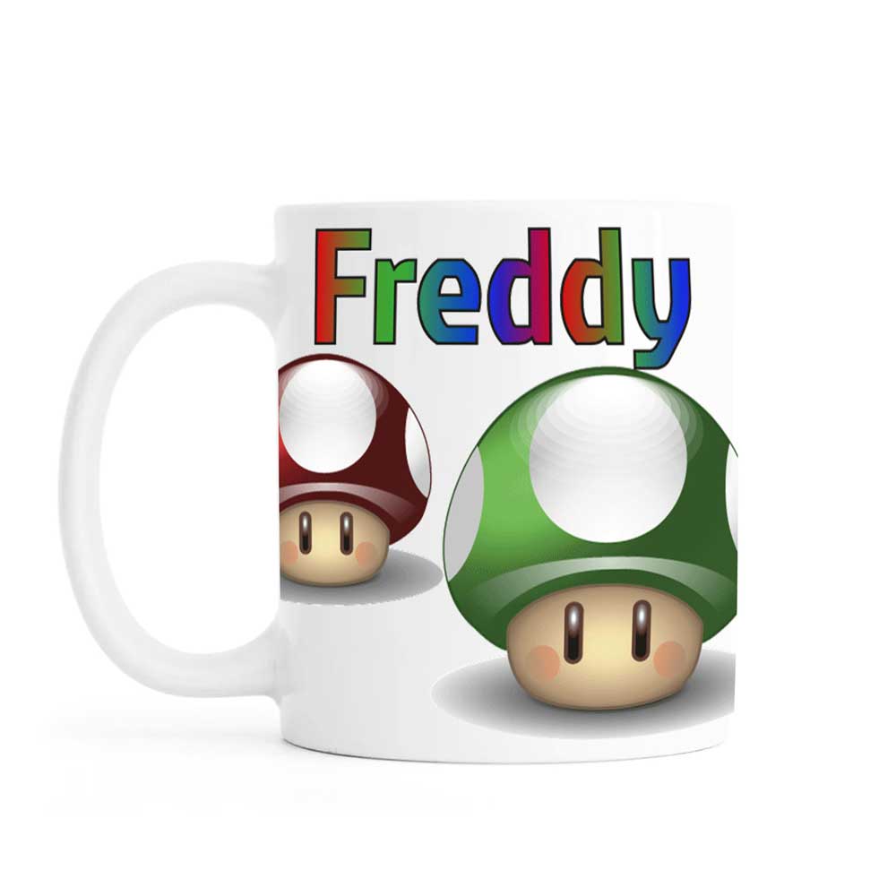 Personalised mug, mushroom, ceramic