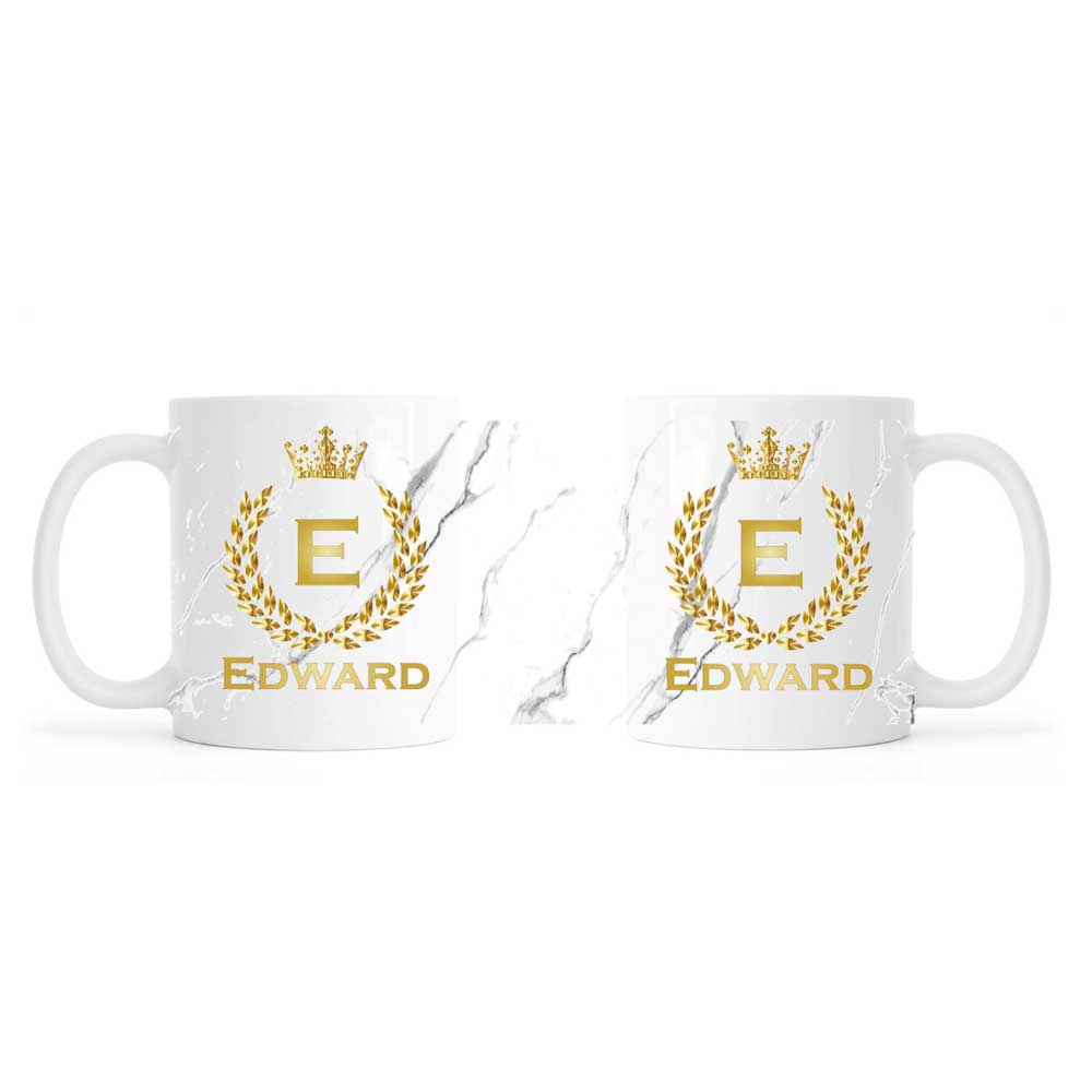 Personalised mug, crown, ceramic
