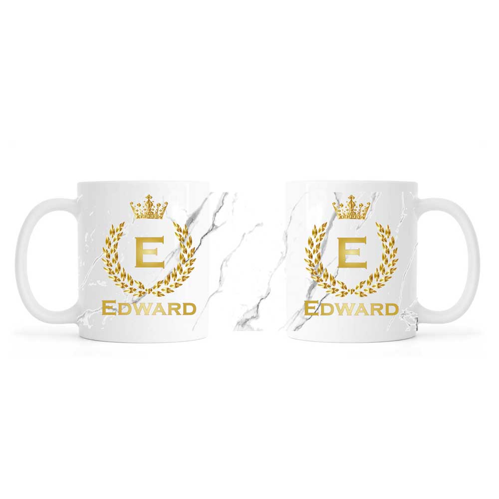 Personalised mug, crown, ceramic