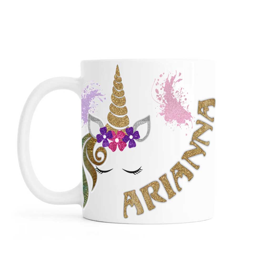 Personalised mug, unicorn, ceramic