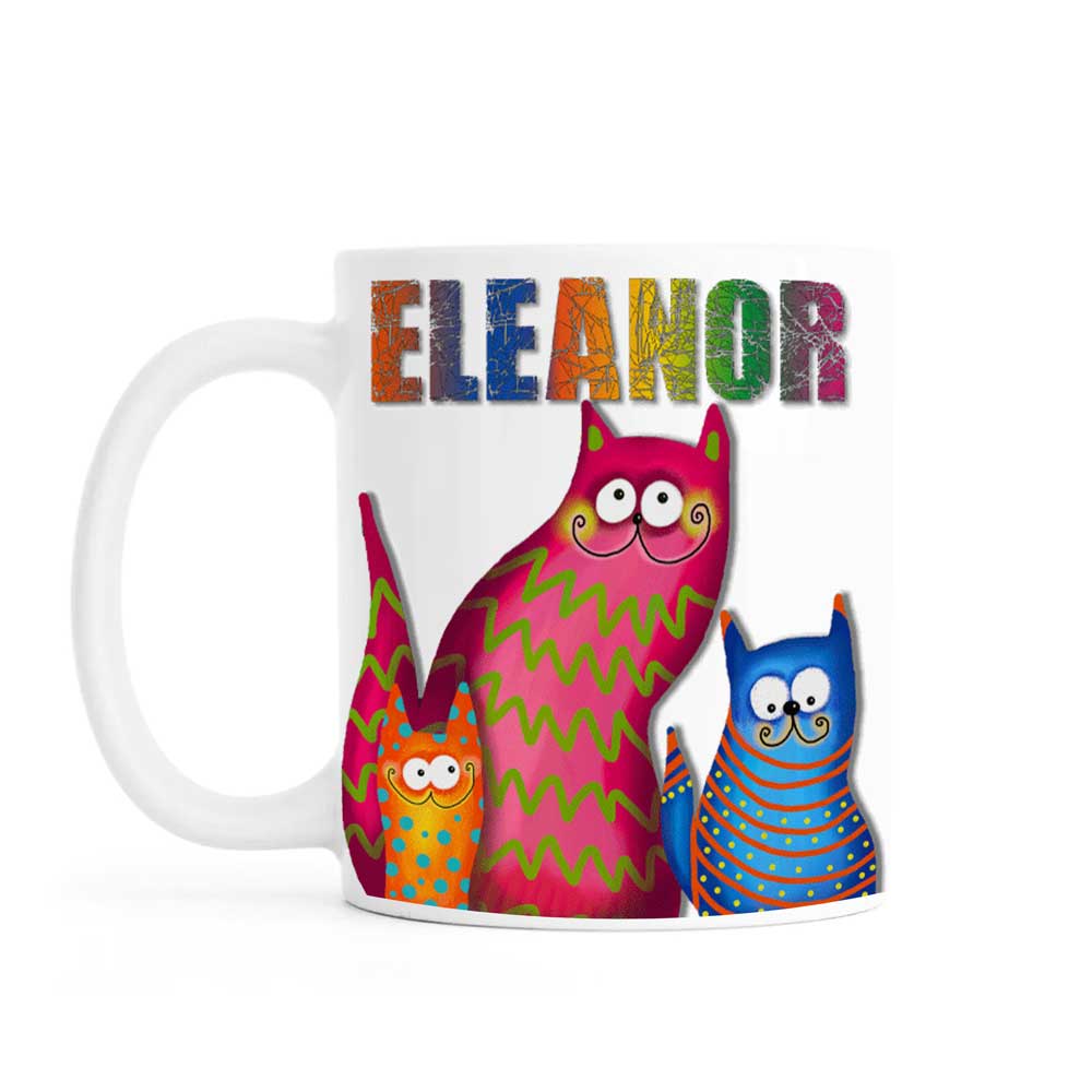 Personalised mug, cat, ceramic