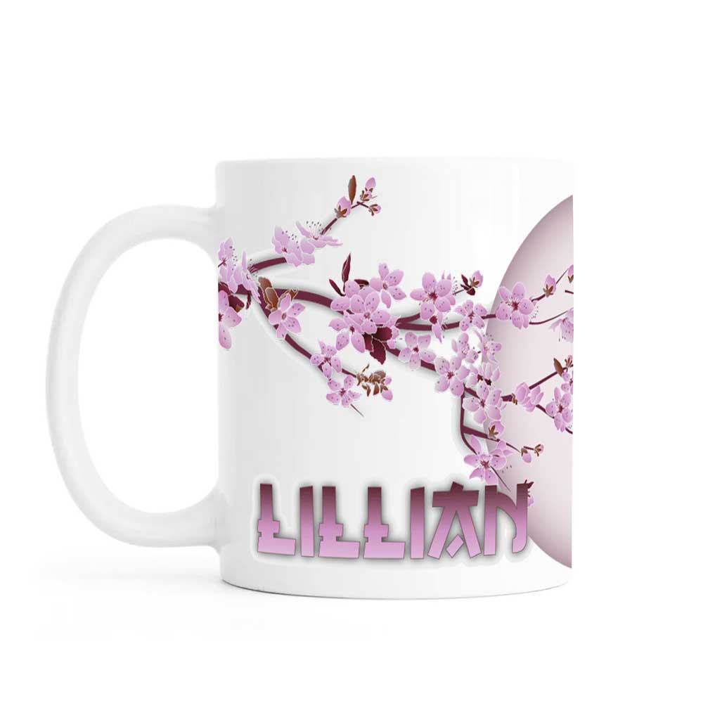 Personalised mug, sakura, japanese, ceramic