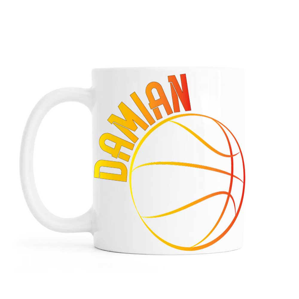 Personalised mug, basketball, ceramic