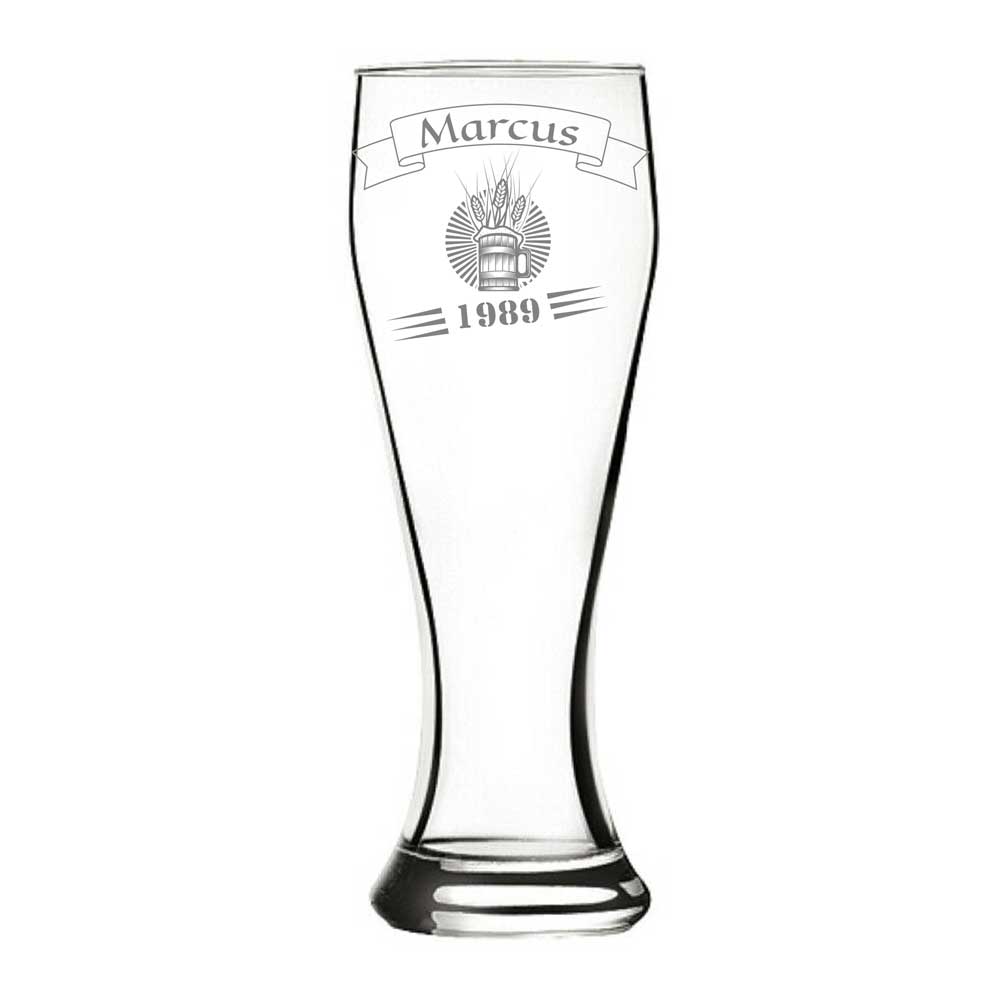 Personalised Beer Glass, Engraved - Weizen (Tall)