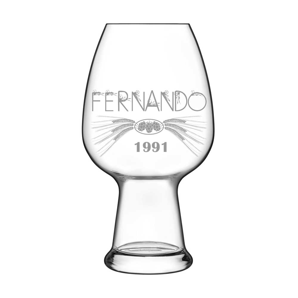 Individualizuotas alaus stiklas, graviruotas – kvietinis „Weiss“ / „Craft Beer“ (kristalinis)