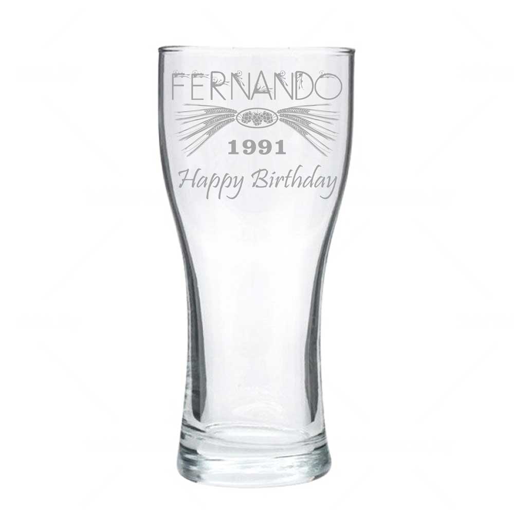 Personalised Beer Glass, Engraved - Classic pint (Compact)