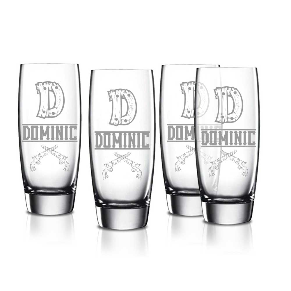 Personalised Shots, Glass, engraved - set of 4