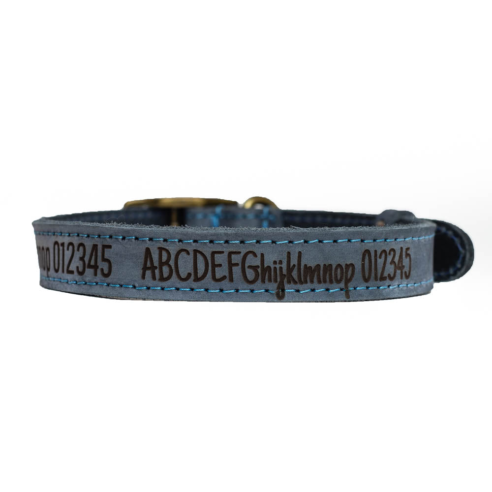 Dog Collars, Personalised, Engraved, Natural leather, Leash optional