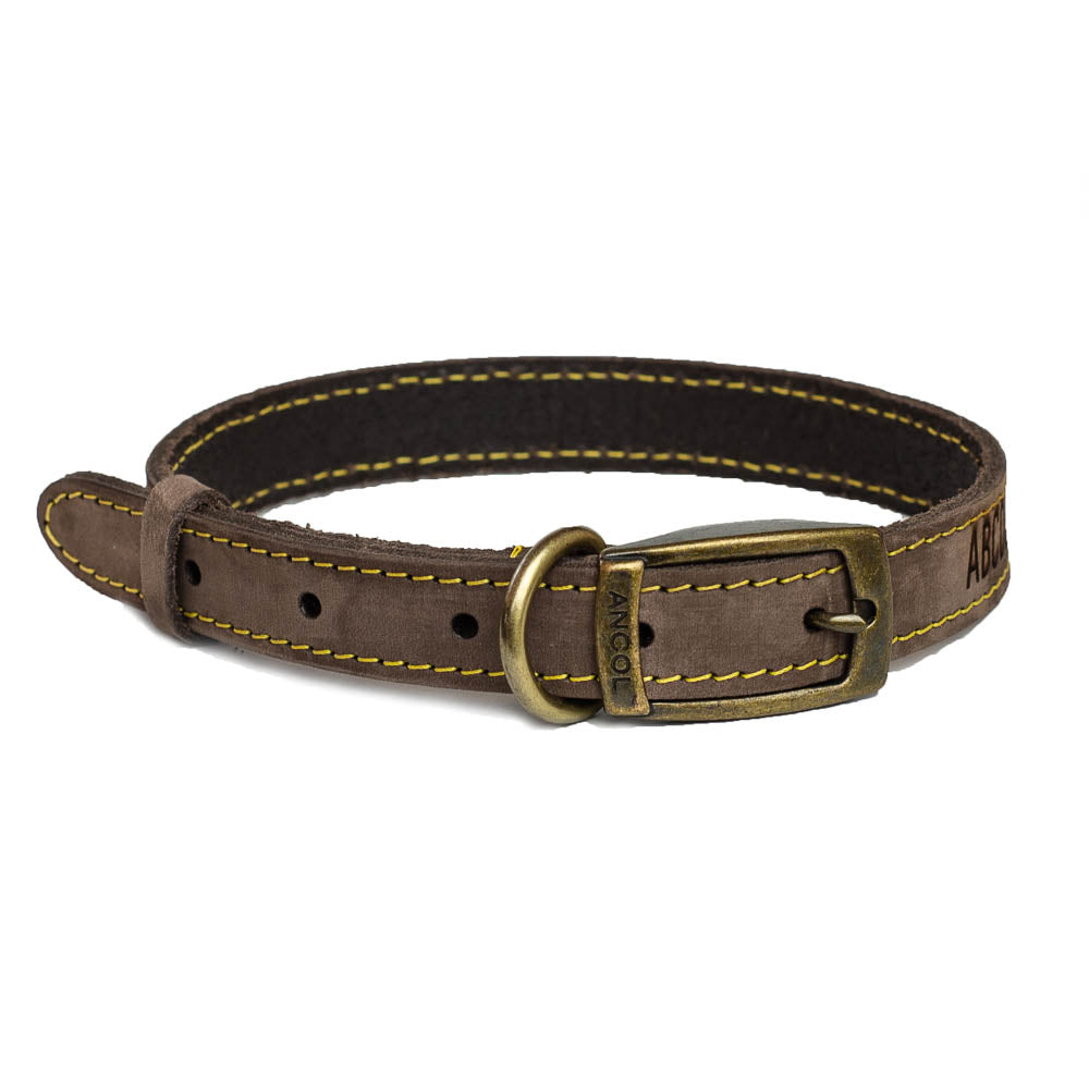 Dog Collars, Personalised, Engraved, Natural leather, Leash optional