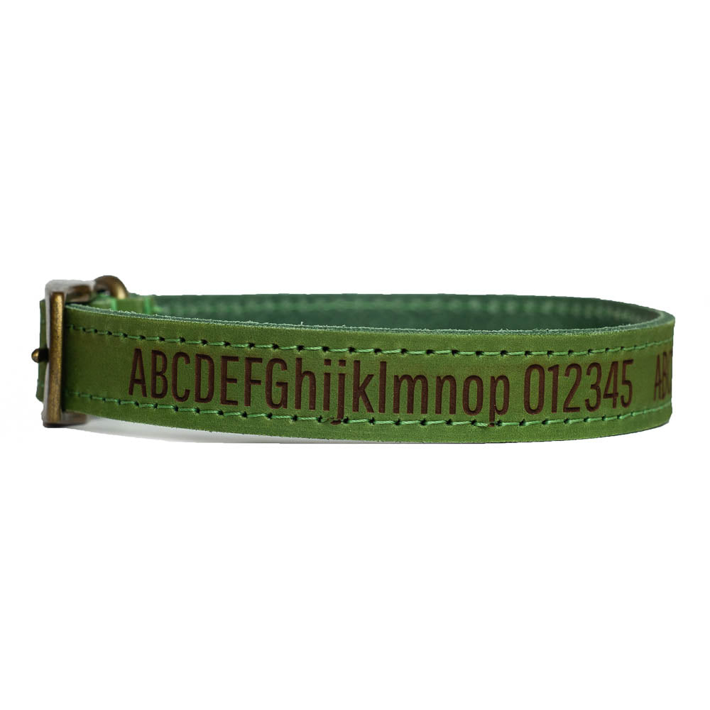 Dog Collars, Personalised, Engraved, Natural leather, Leash optional