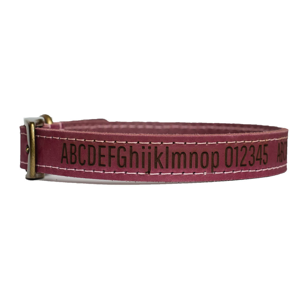 Dog Collars, Personalised, Engraved, Natural leather, Leash optional