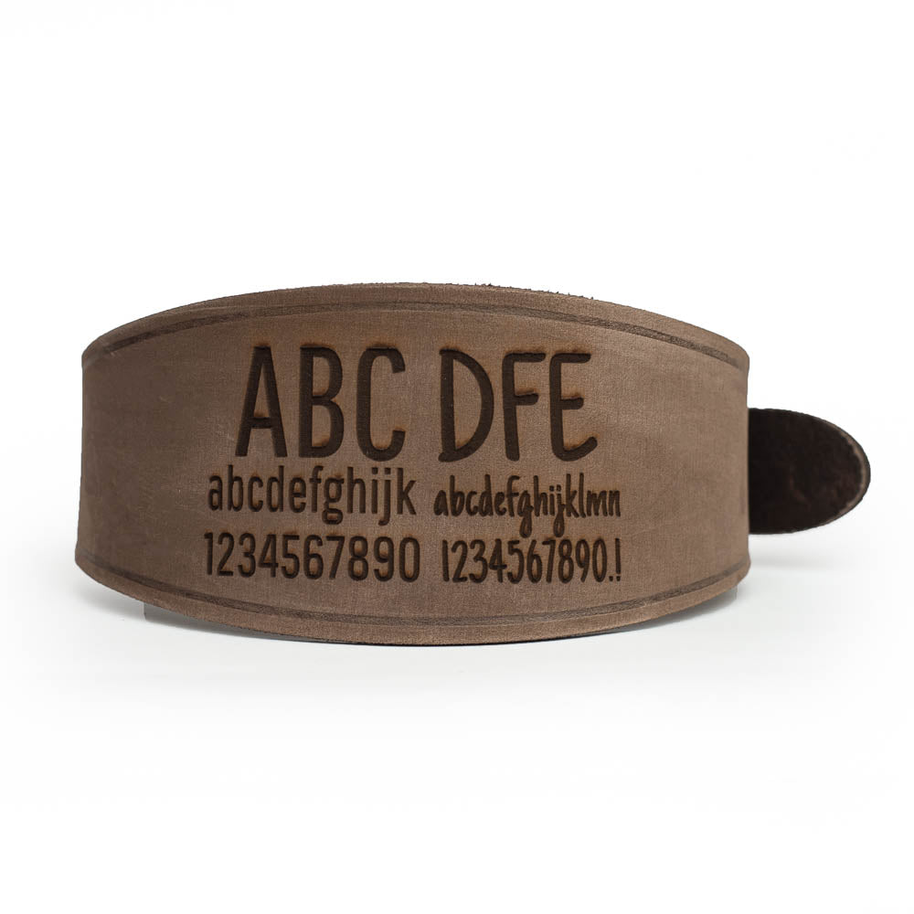 Leather Greyhound Collars - Whippet, Lurcher, Saluki, Deerhound, Natural Leather, Engraved, Leash optional