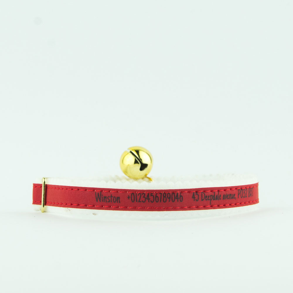 Collar Cat - Personalised, Kitten Kitty ID, Reflective, Elasticated, Engraved
