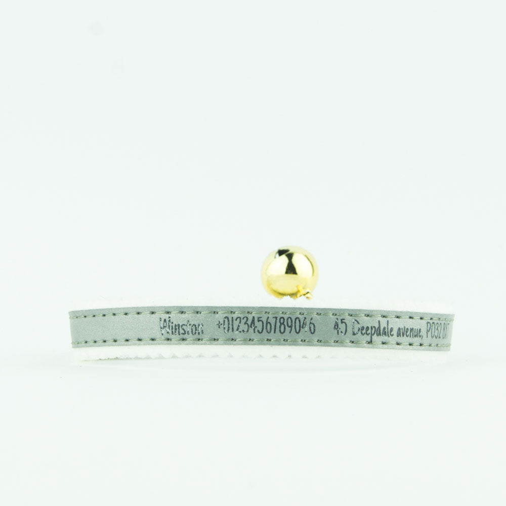 Personalised Cat Collar Kitten Kitty ID Reflective Ancol Elasticated Felt Backed Engraved - National Engraver