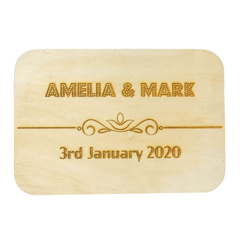 Decorative Wooden Box with Lid Personalised with Engraved Name