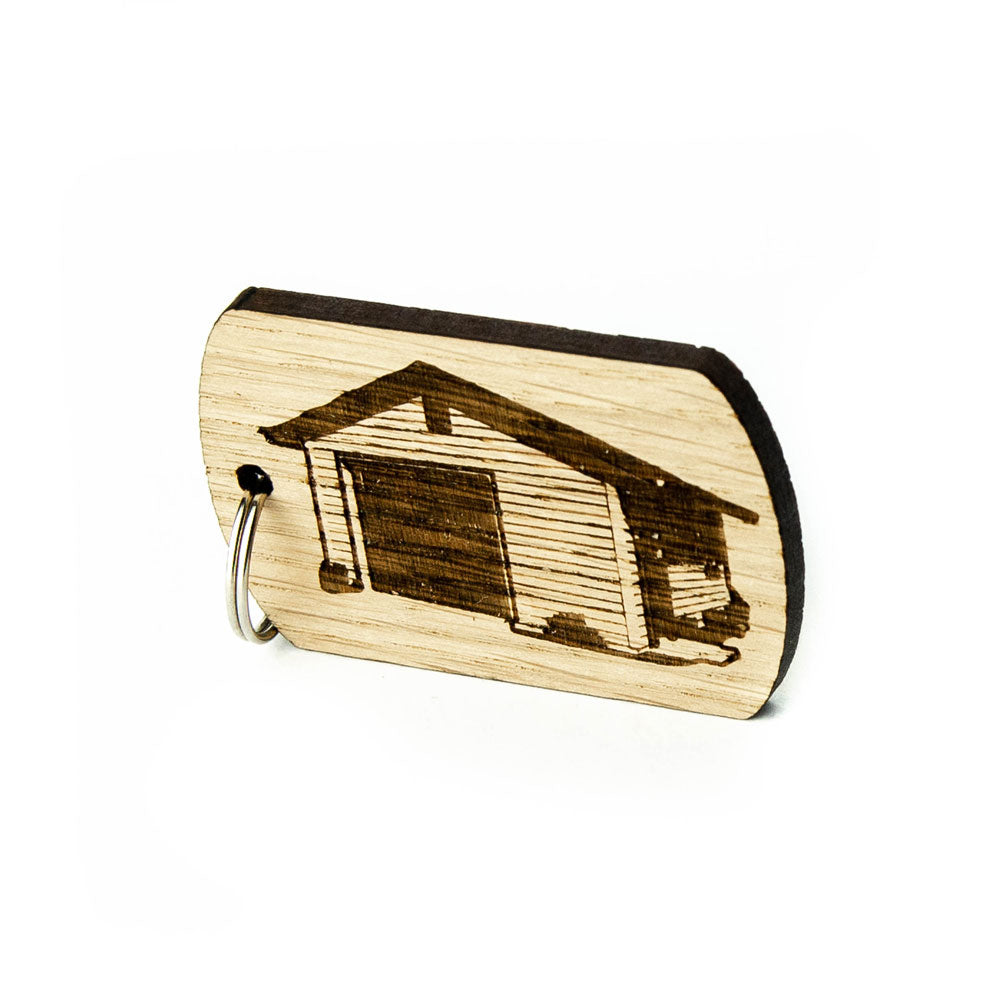 Keyring for Shed, Garage Keys Buildings Wooden Keyrings Personalised Oak