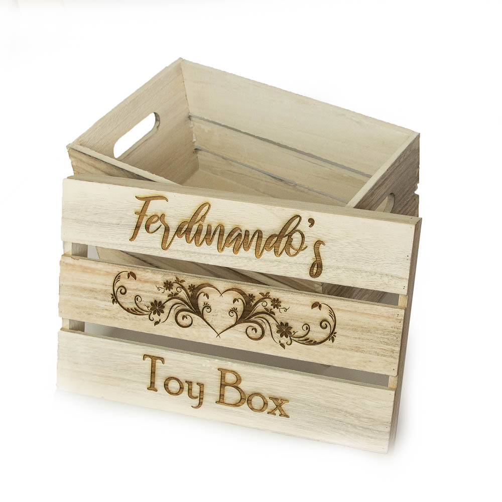 Personalised Wooden Crate with lid