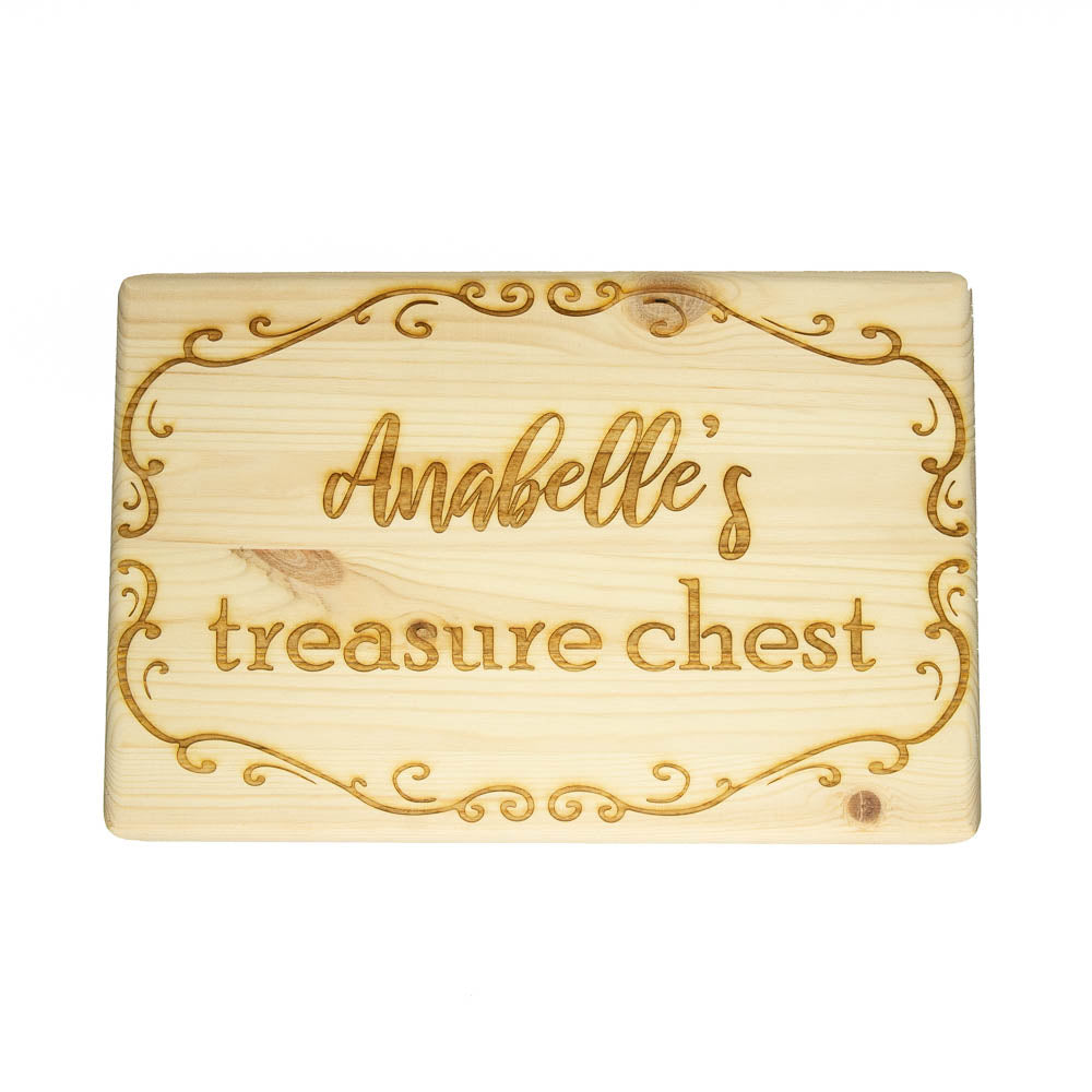 Wooden box from pine with personalised engraving