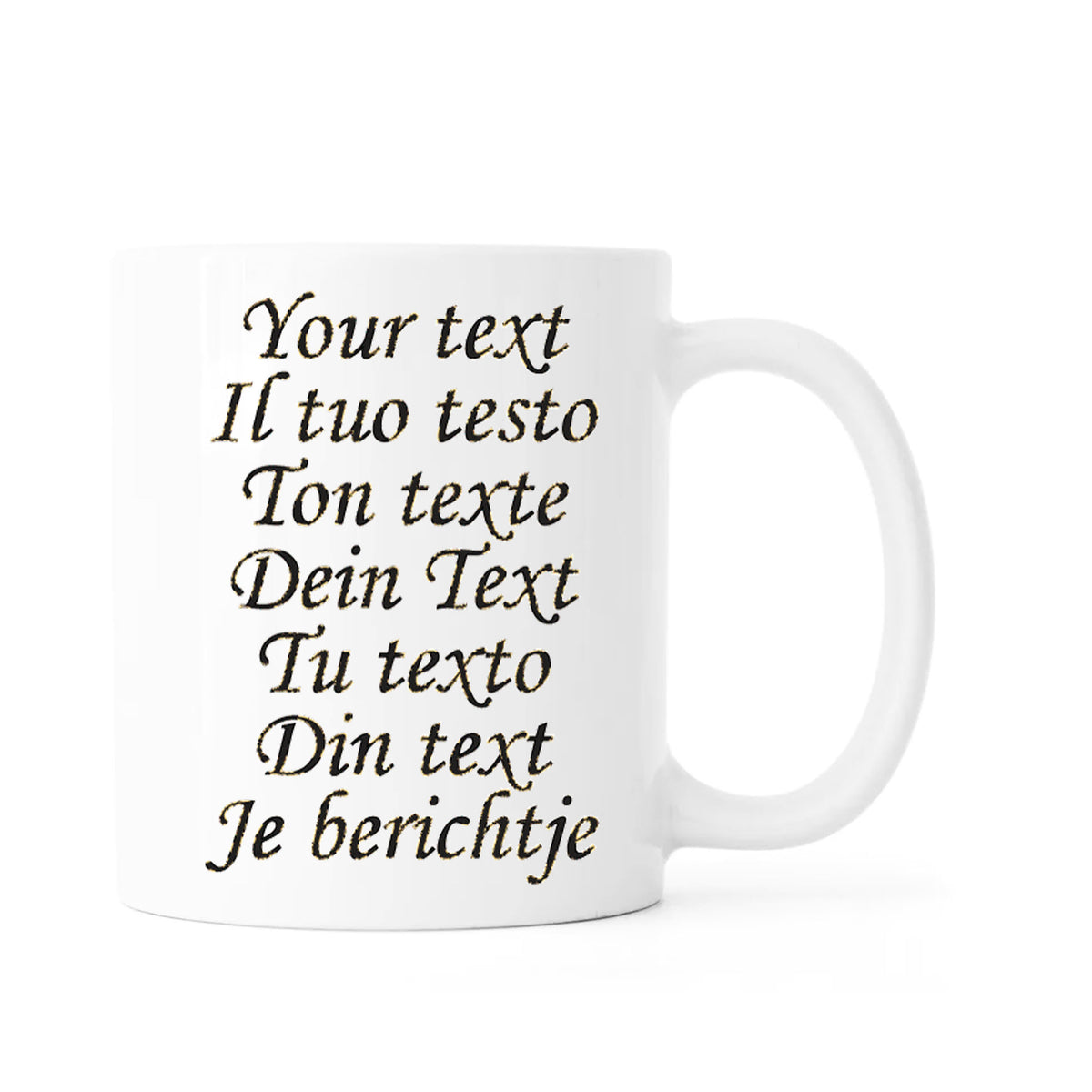 Personalised mug, photo and text, ceramic