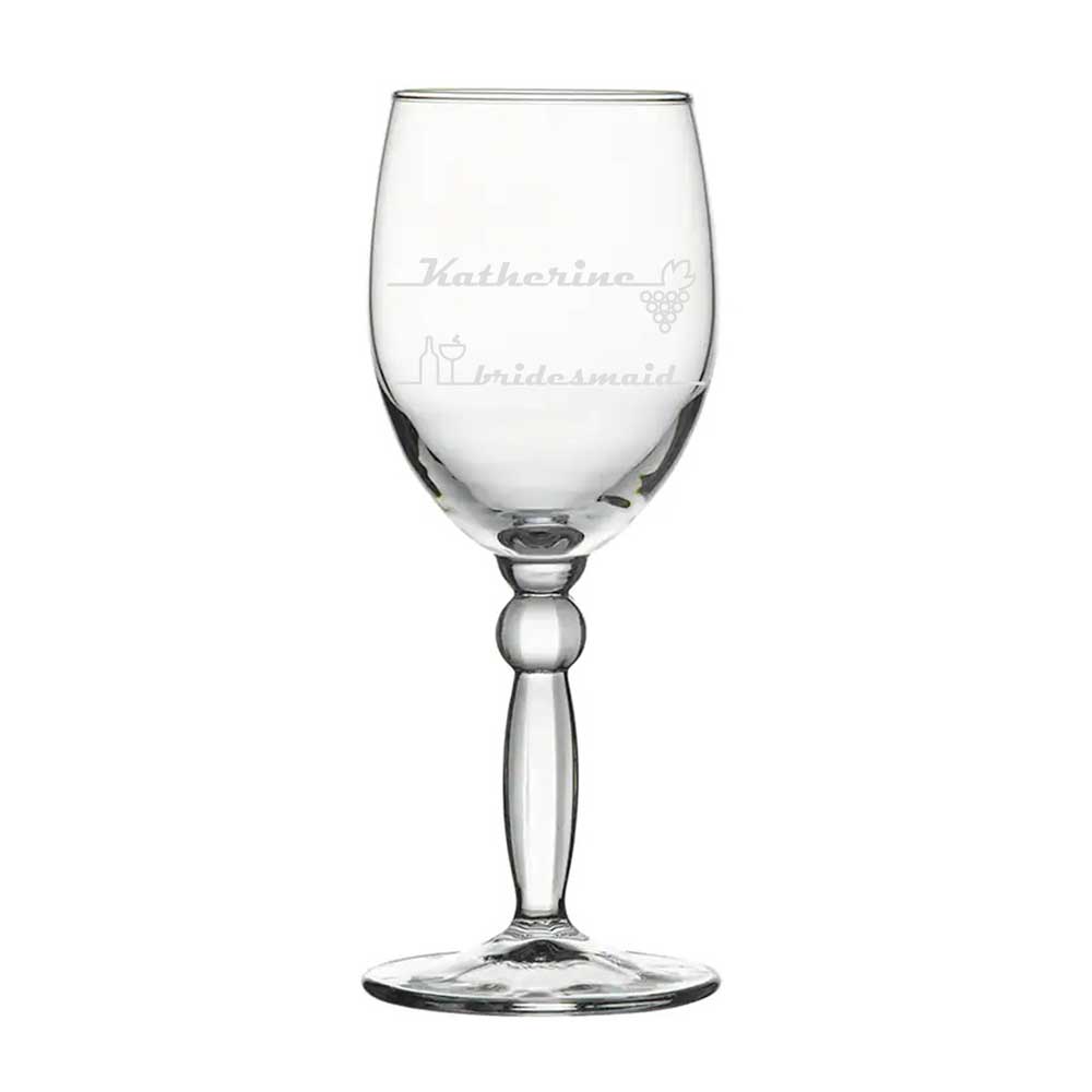 Wine glass, personalised, engraved - Classic or Stylish