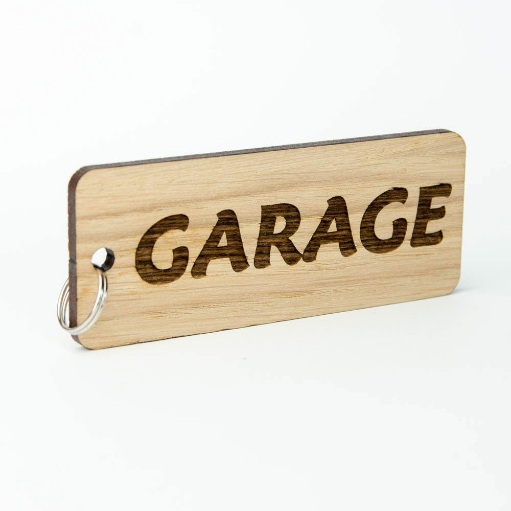 Keyring Shed, Garage, Hotel Keys Wooden Keyrings Personalised Oak Custom Made - National Engraver