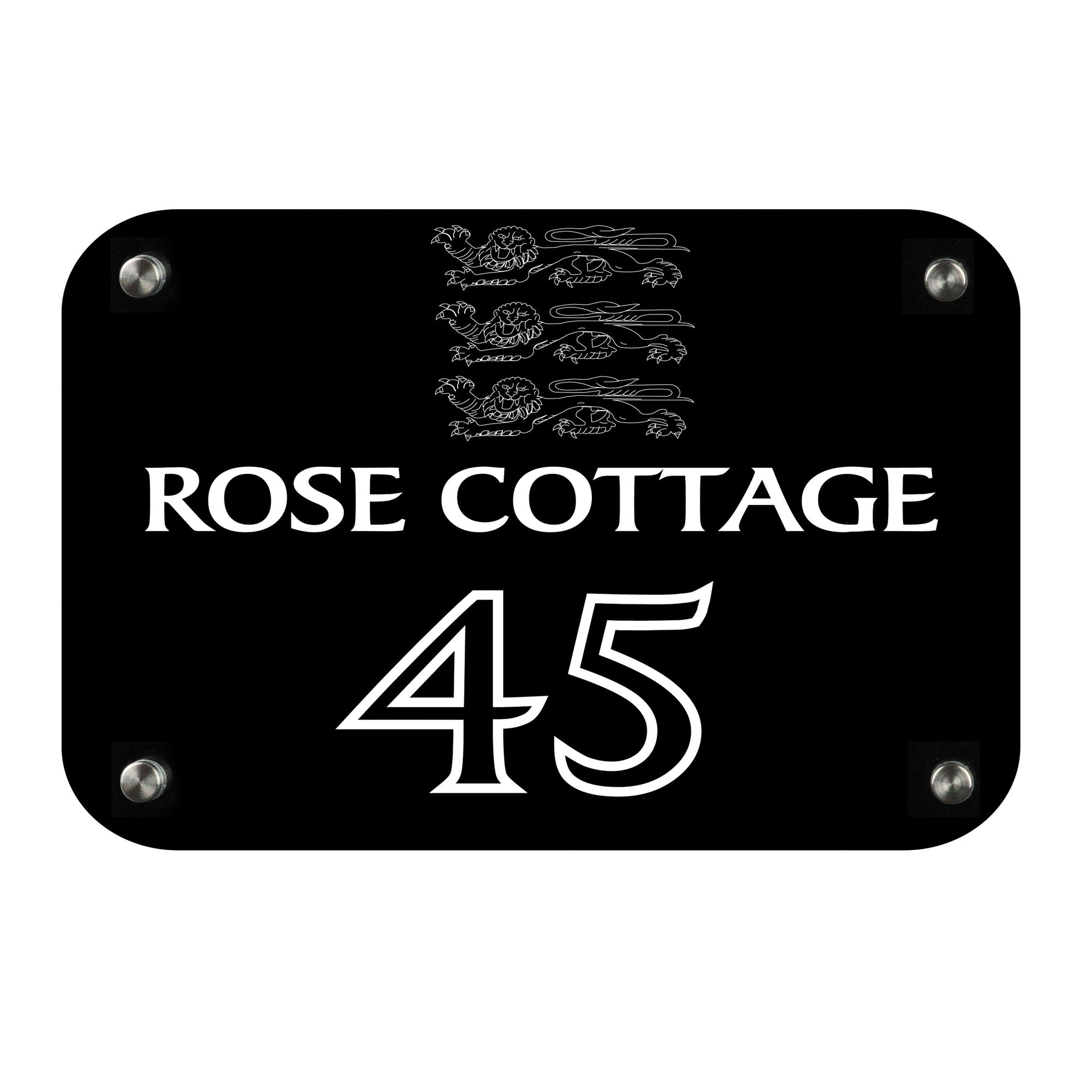 Large House Sign Number Plaque Personalised with Emblem - National Engraver