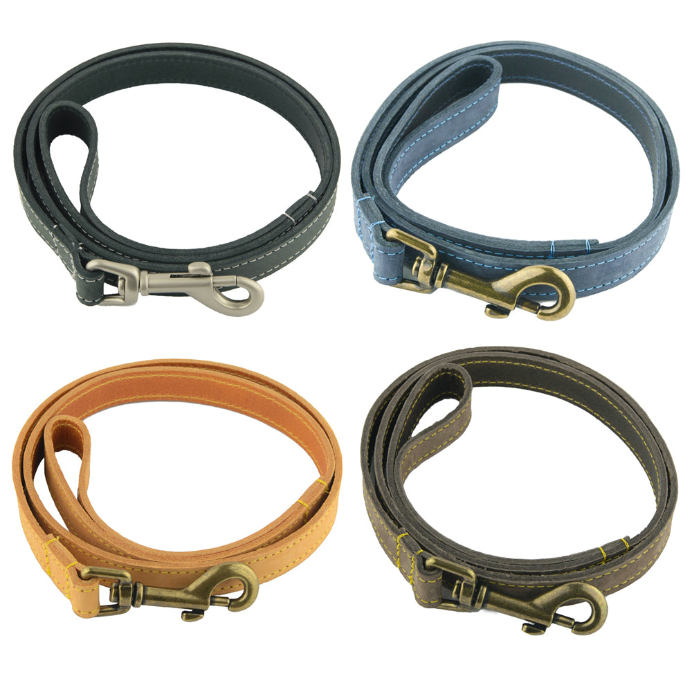Ancol Timberwolf Top-Grain Bridle Leather Dog Leads / Leashes - National Engraver