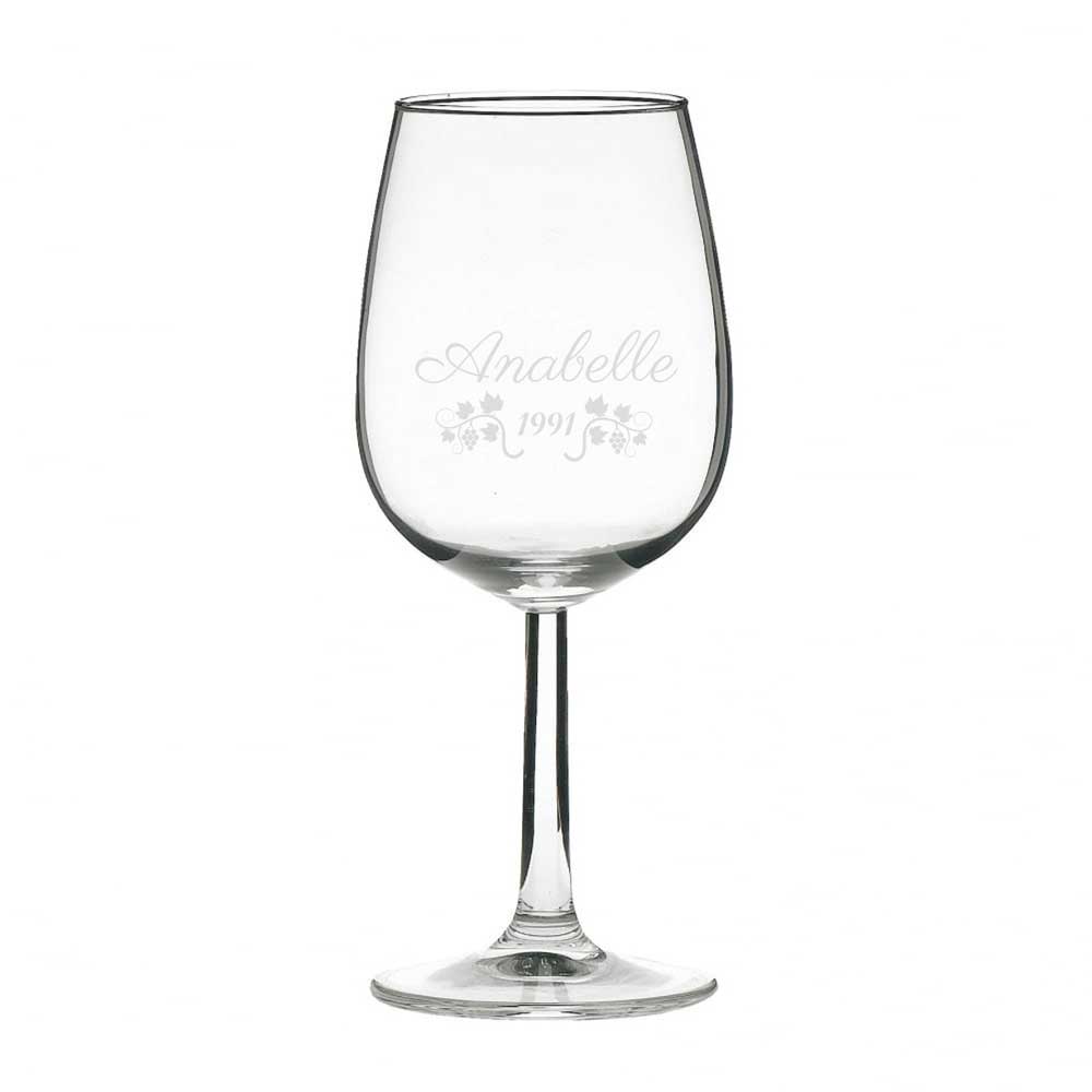 Wine glass, personalised, engraved - Classic or Stylish